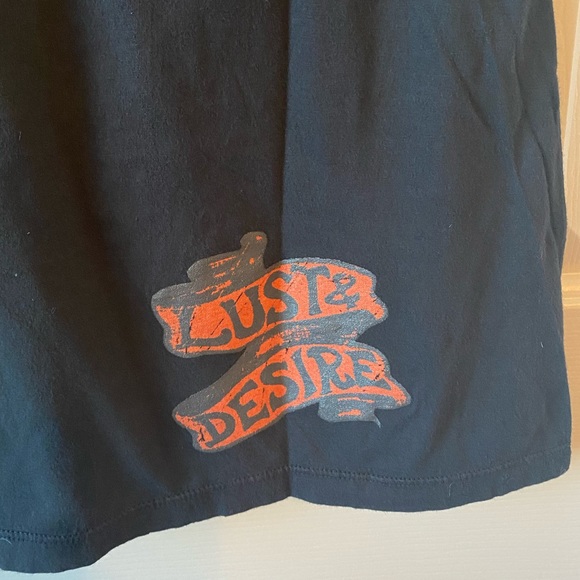 NWT DOM REBEL Black Cotton Graphic Wings Forbidden Paradise Tee T-Shirt SZ XS - Picture 5 of 6